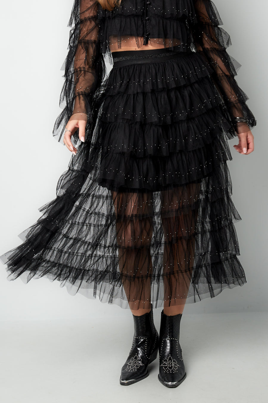 Jupe à volants femme – noir