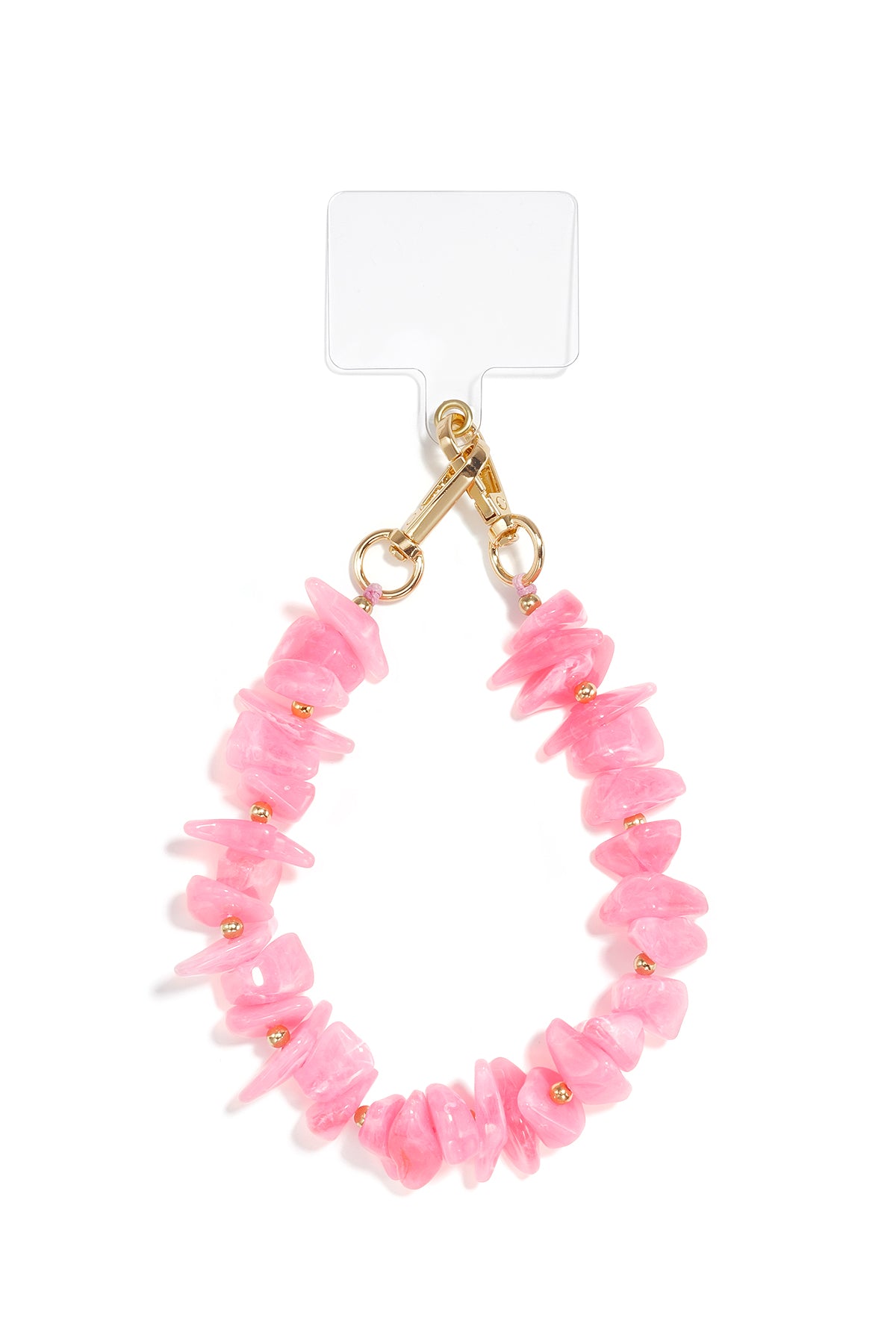 Phone lanyard made of acrylic, alloy, and CCB with beads - multiple colors