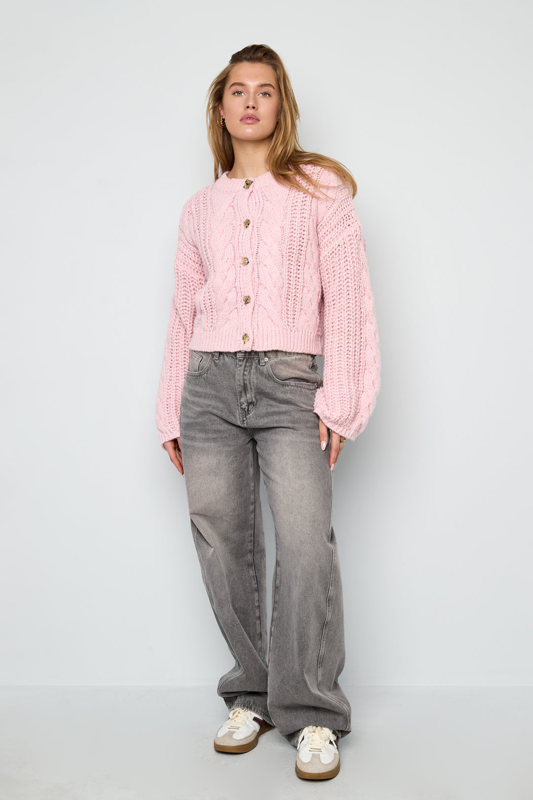 Dames Cable cardigan van polyester in zes kleuren – productfoto 7