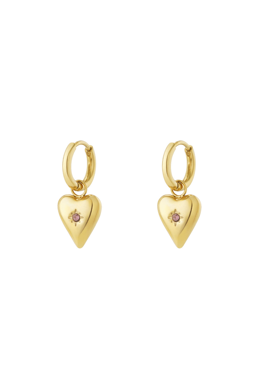 Boucles d'oreilles pendantes en acier inoxydable en forme de cœur pour femme – plusieurs couleurs