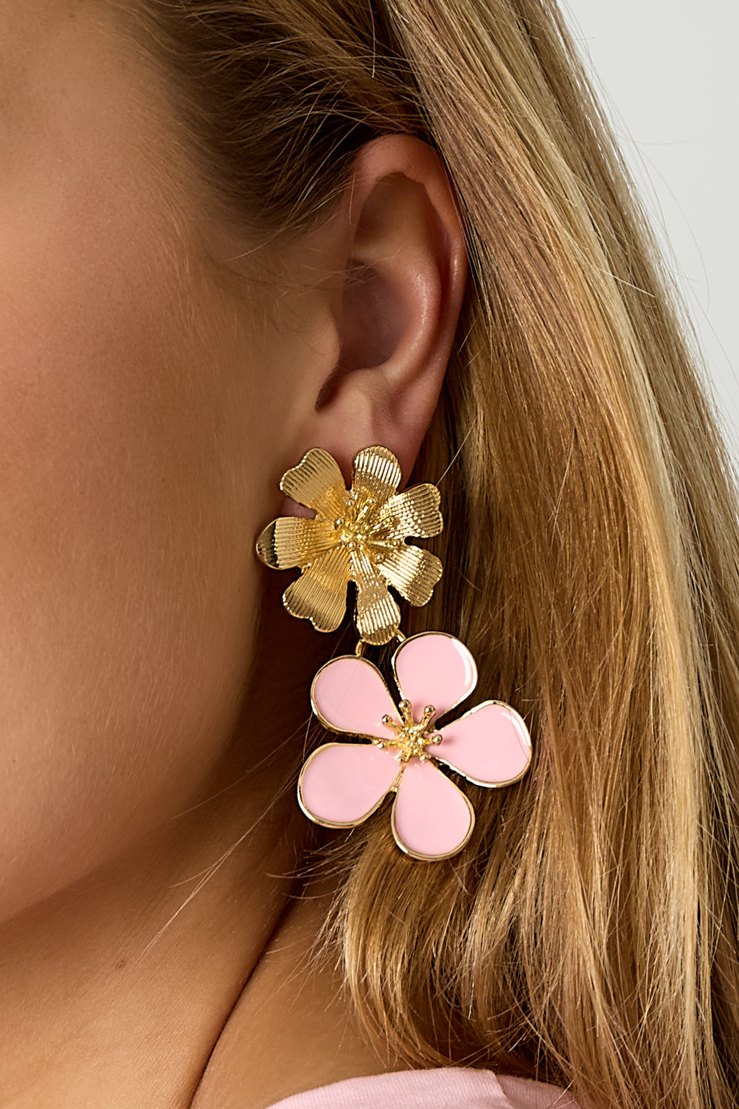 Boucles d'oreilles pendantes en alliage de métal avec motif floral pour femme – plusieurs couleurs – photo 3