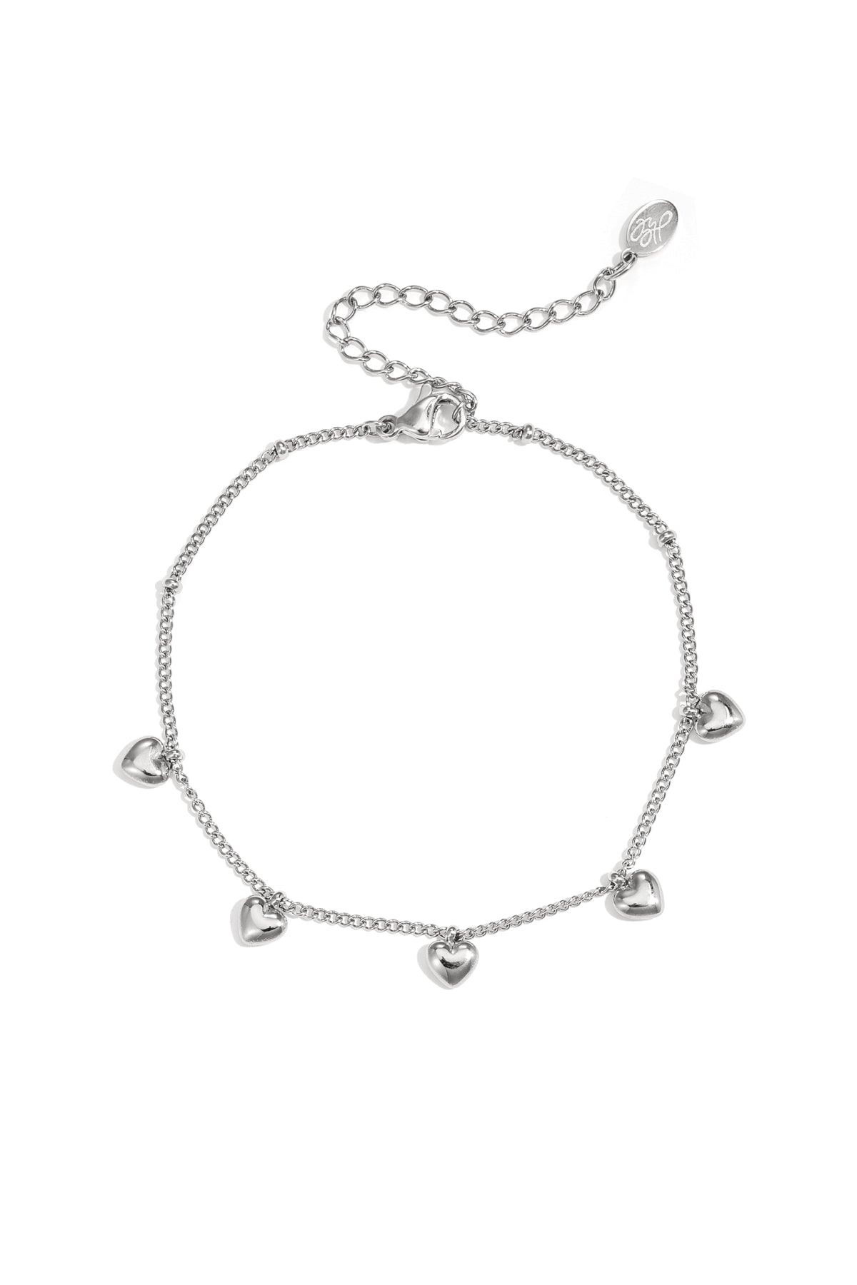 Armband met kleine hangende hartjes