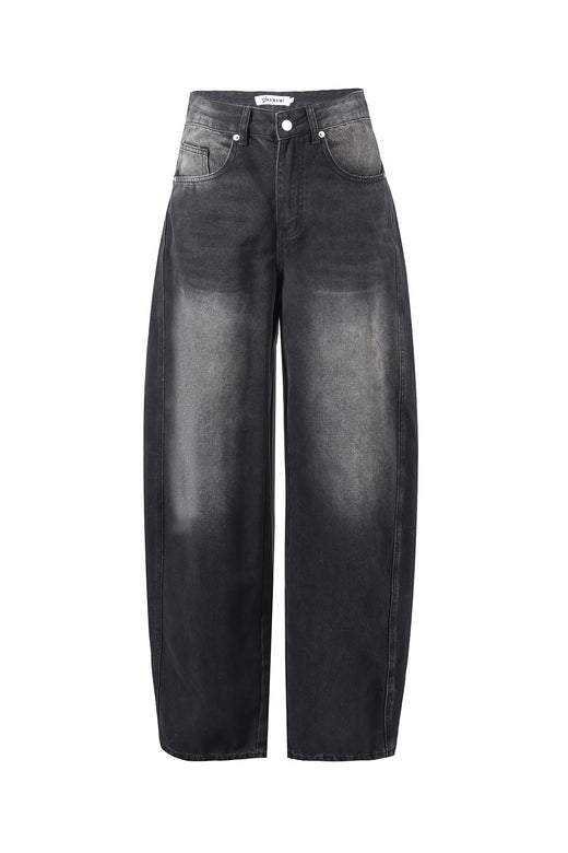 Jean large taille haute pour femme