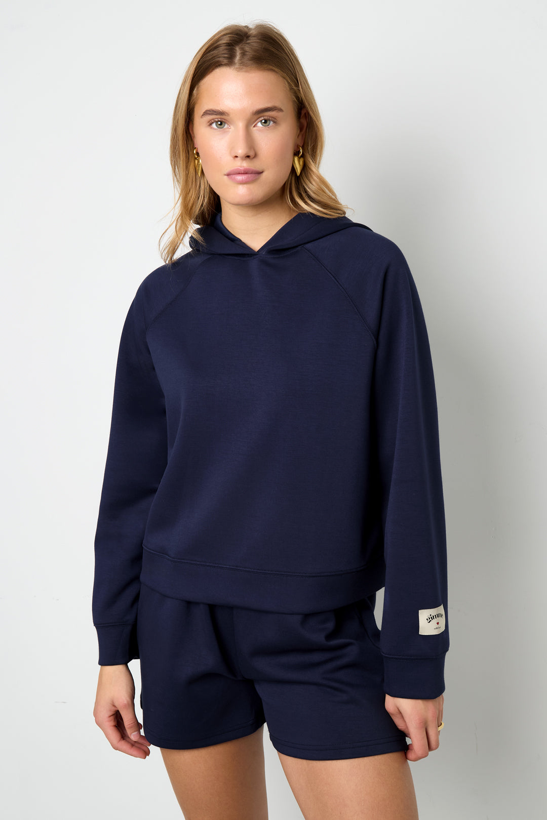 Dames sportieve hoodie van gebreid polyester – productfoto 4