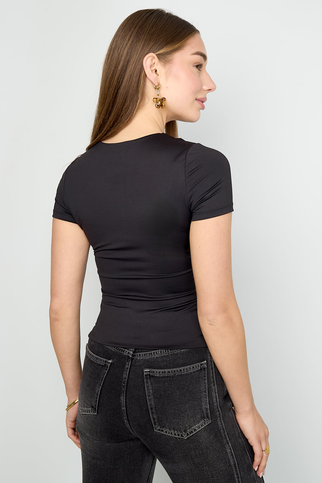 Dames basic T-shirt van nylon – productfoto 10