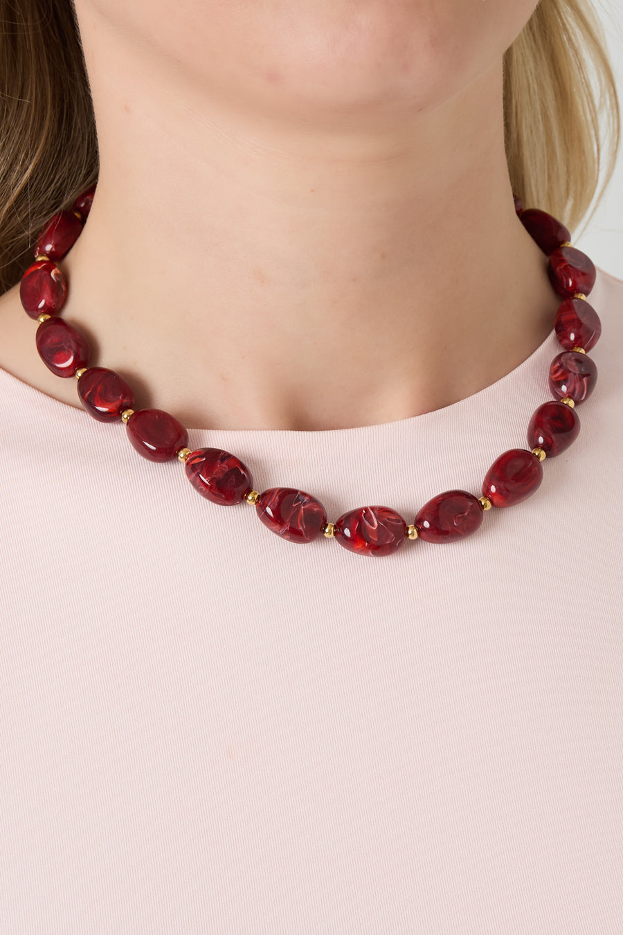 Collier de perles pour femme en acrylique – plusieurs couleurs – décontracté