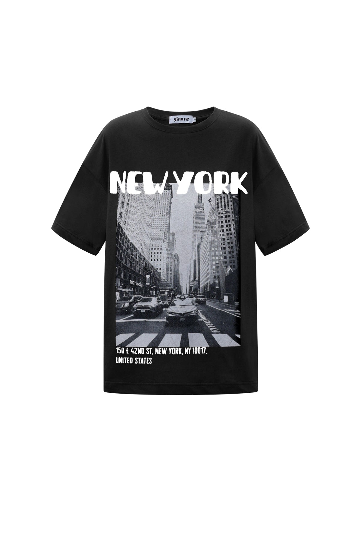 Dames New York T-shirt van katoen met tekst – productfoto 7