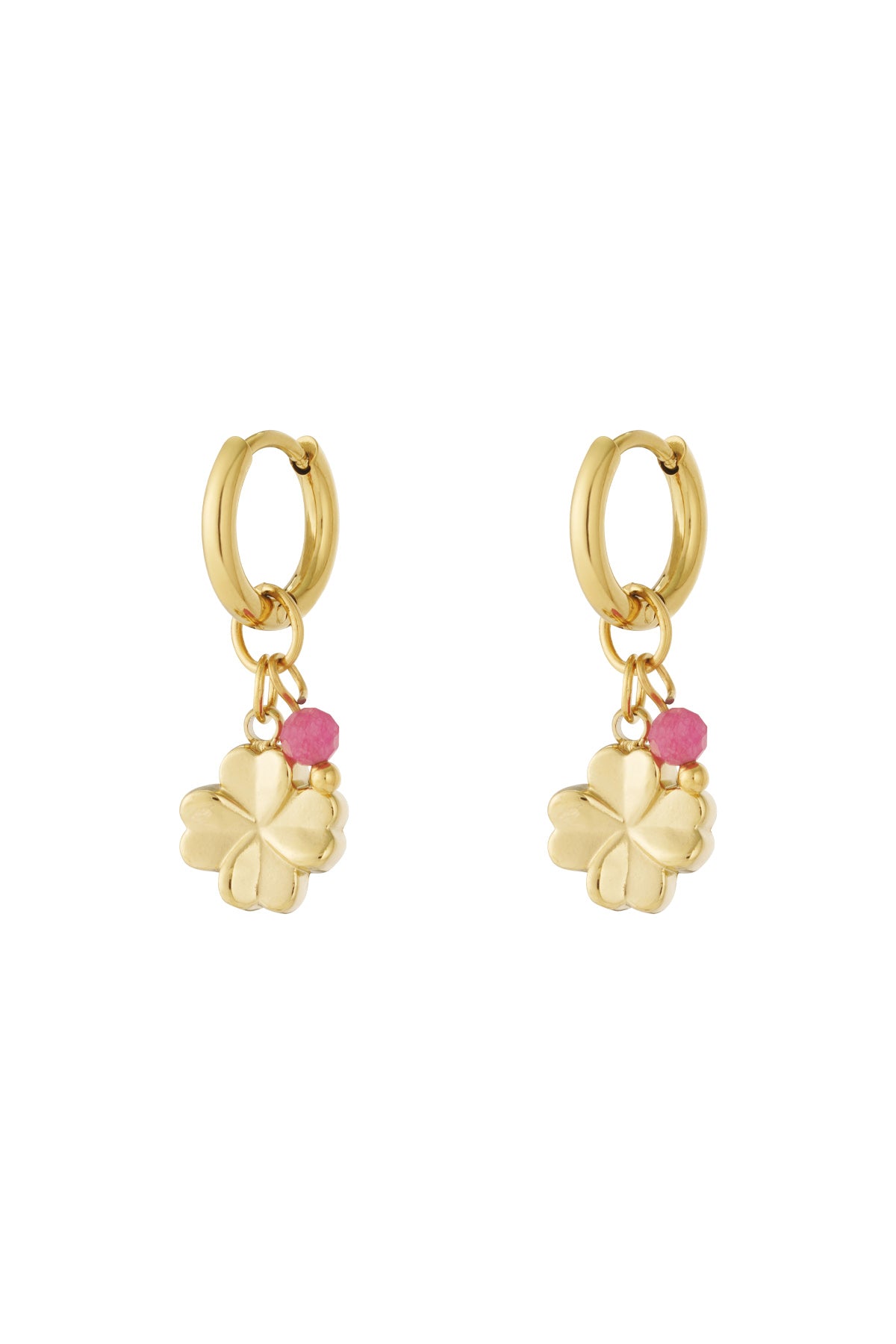 Women's stainless steel dangle earrings with clover motif – multiple colors