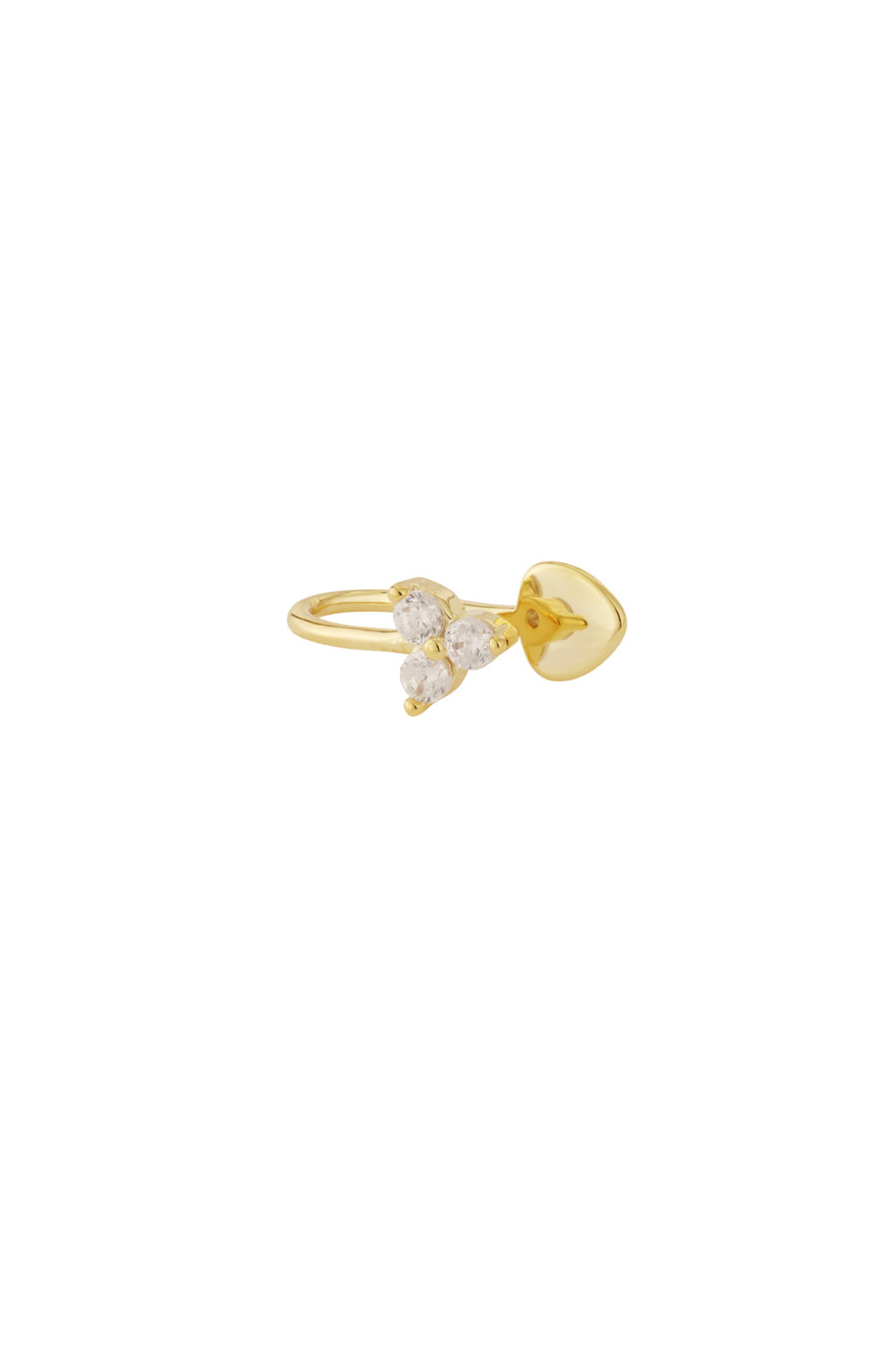 Ear cuff pour femme en cuivre de forme organique – couleur or et argent