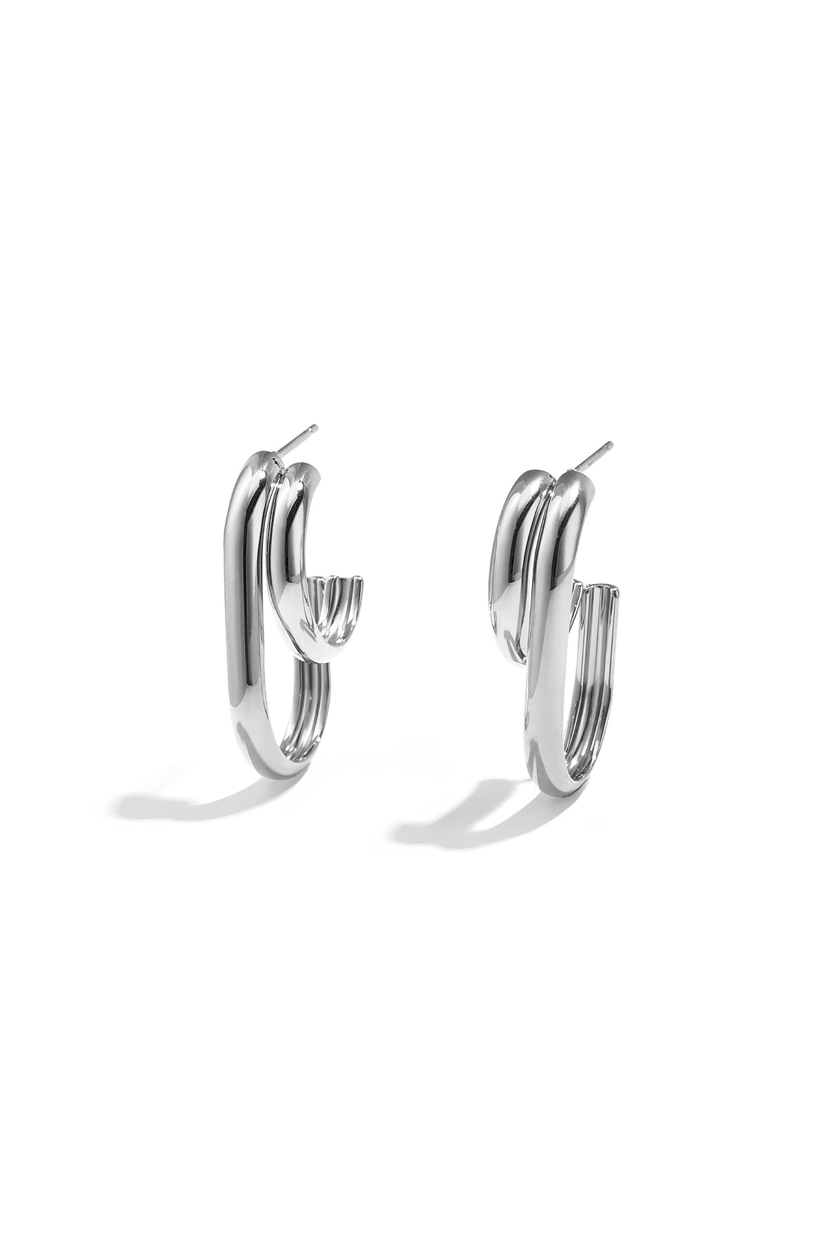 Boucles d'oreilles pendantes géométriques en acier inoxydable doré pour femme