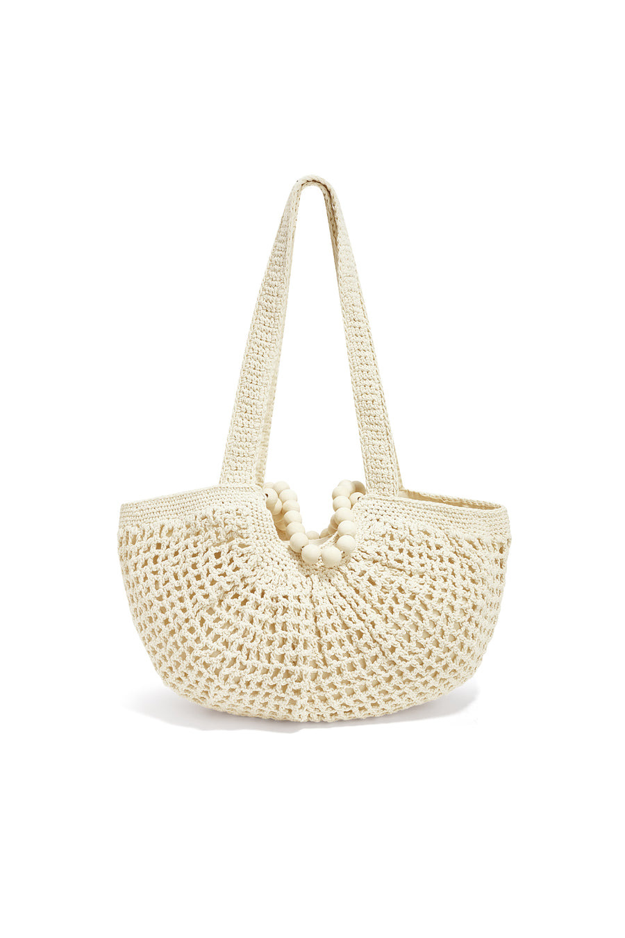 Sac de plage 100 % coton avec motif uni et détail tressé avec haut ouvert