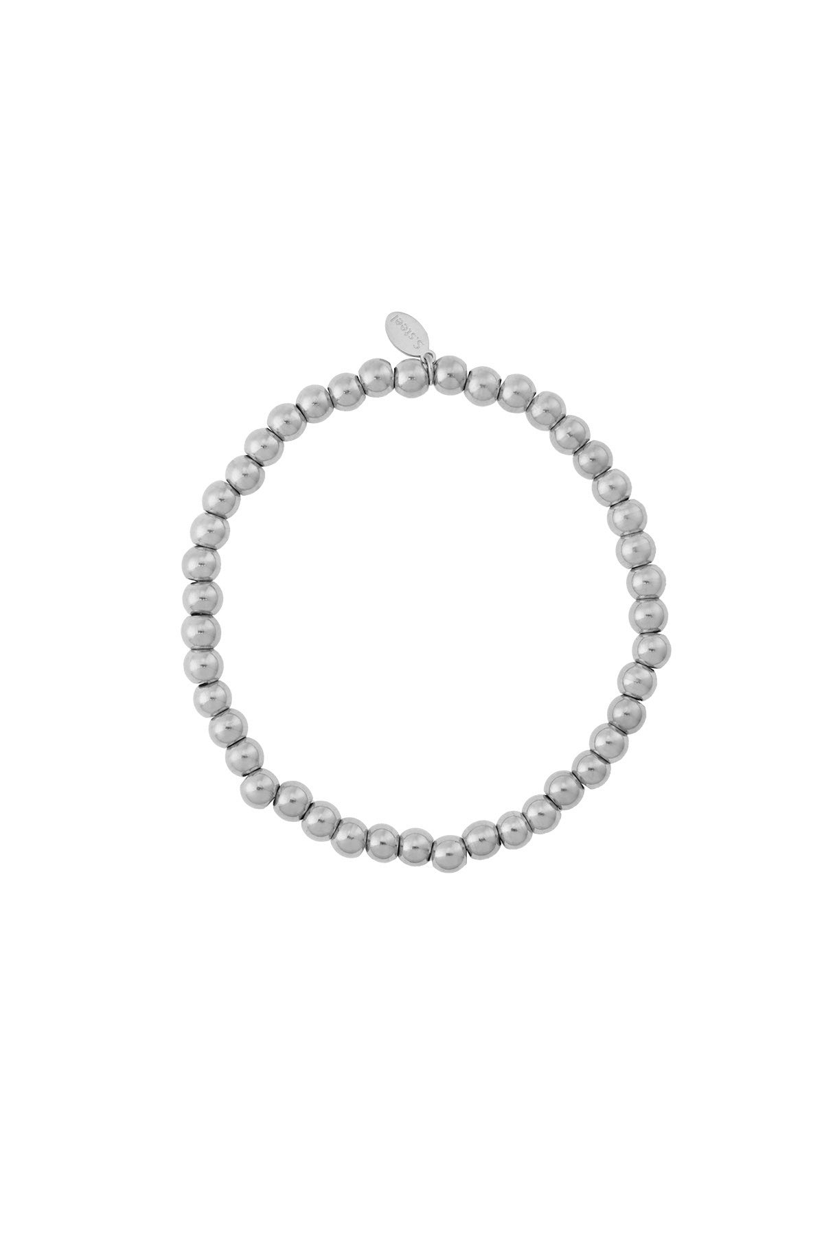 Bracelet de perles pour femmes en acier inoxydable - couleur or et couleur argent