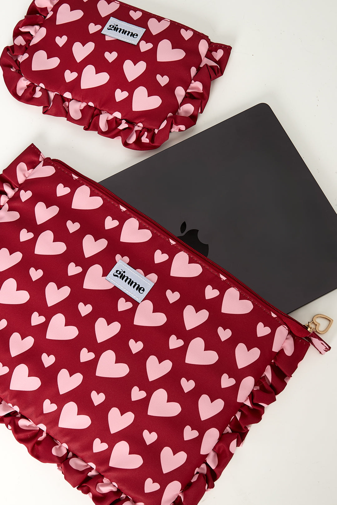 Laptophoes van polyester met hart voor 13 inch – productfoto 2