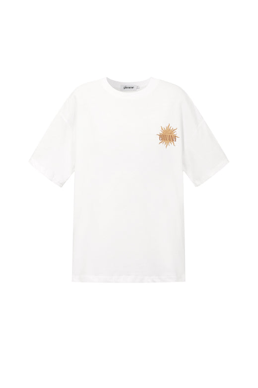T-shirt femme col rond coupe décontractée – Havana