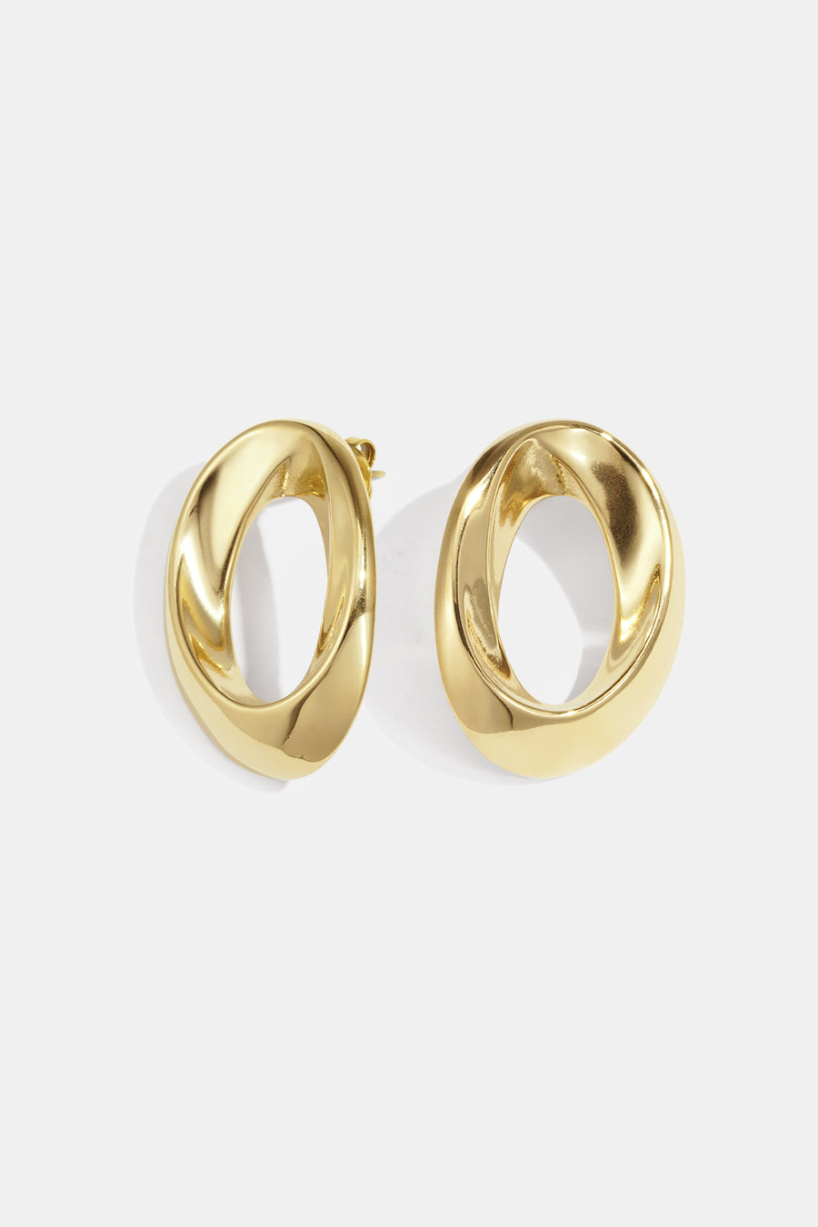 Puces d'oreilles pour femme en acier inoxydable 304, forme ronde – couleur or