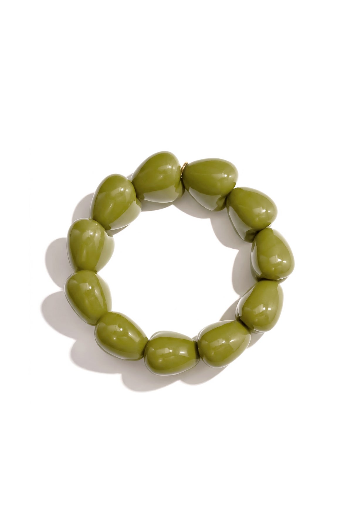 Armband met groot hart en 11 kralen