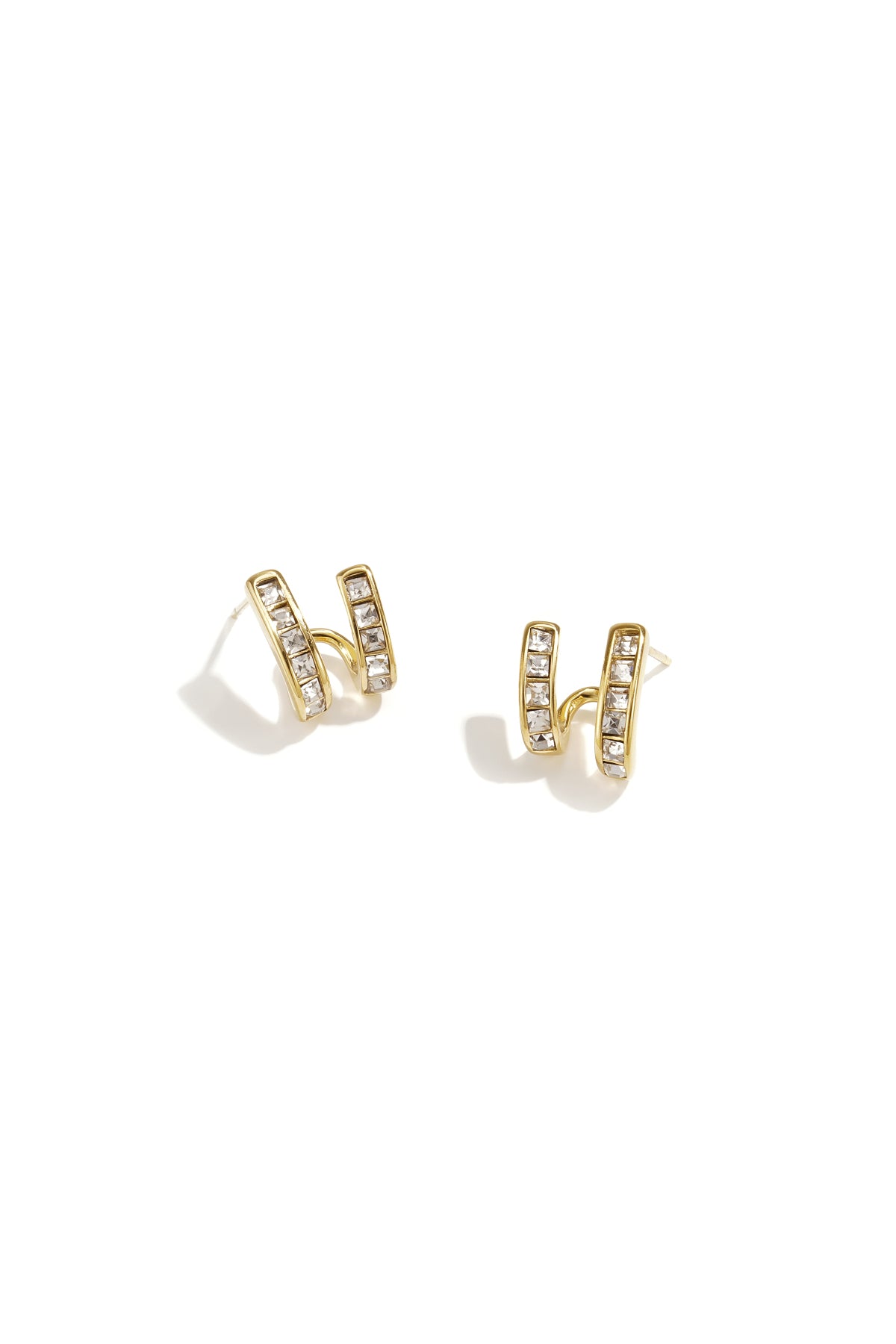 Boucles d'oreilles clous géométriques en acier inoxydable pour femme – couleur or