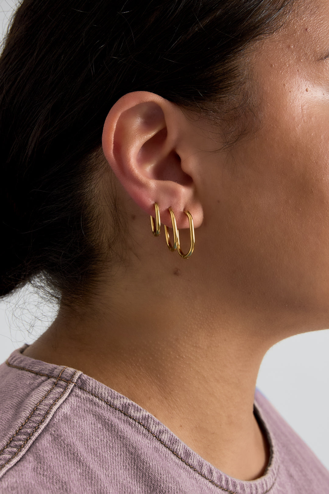 Stainless Steel Geometric Drop Earrings for Women - Gold – image 2
