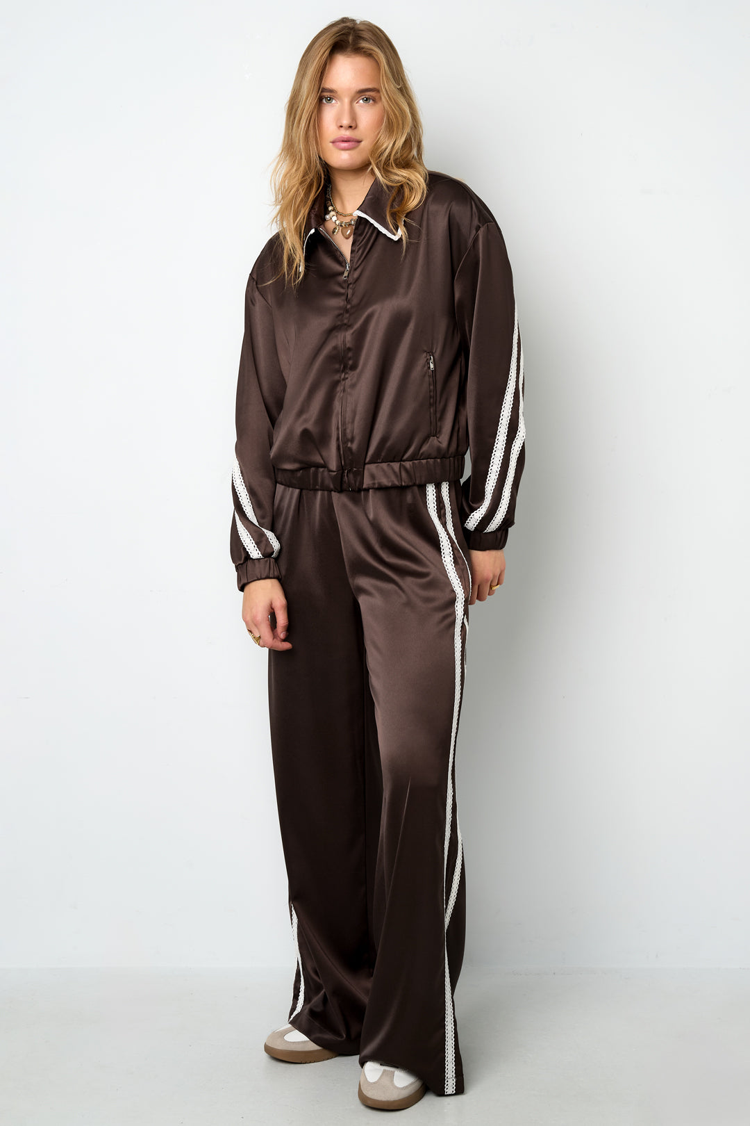 Dames sportief jacket van polyester met kleurcontrast – productfoto 5