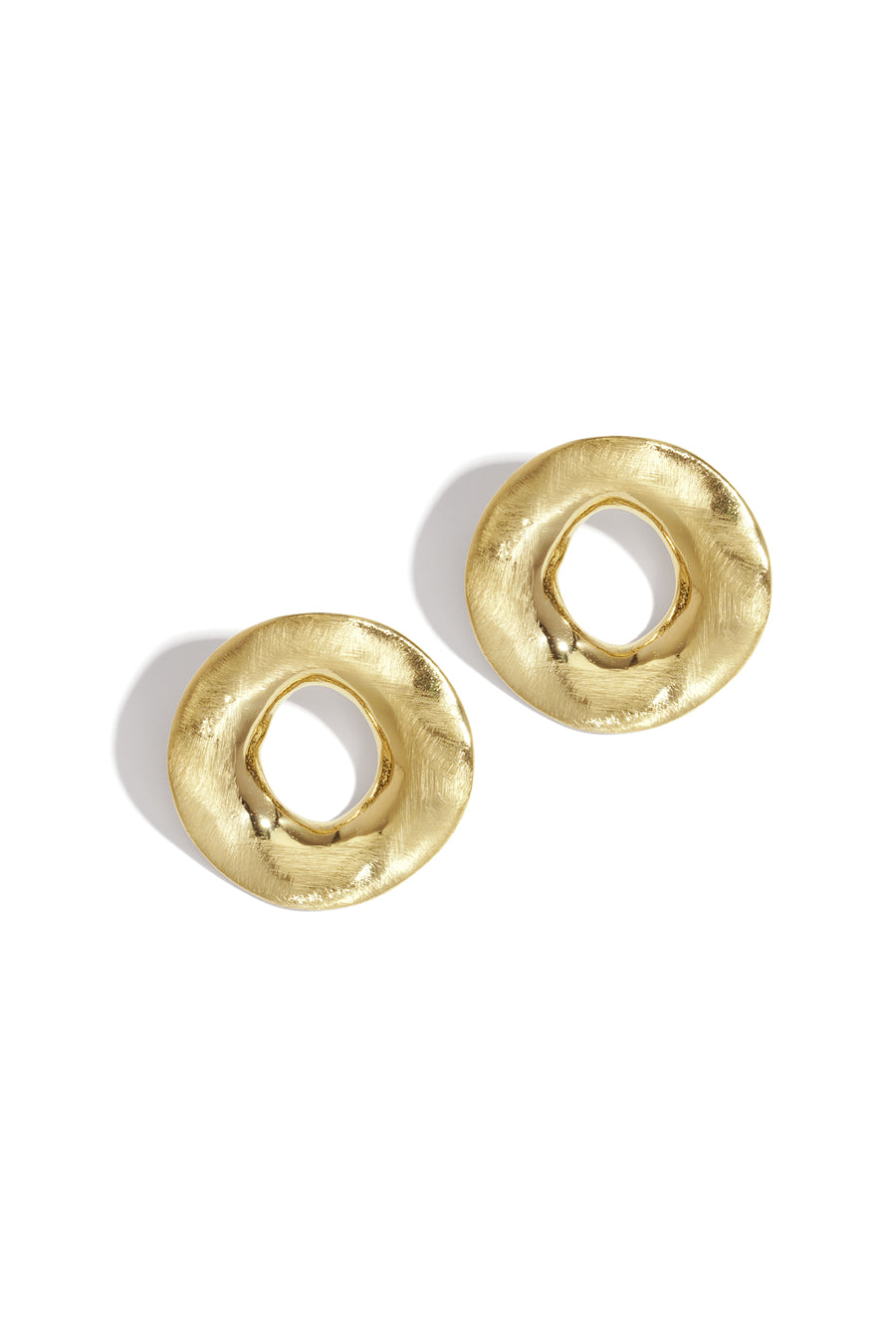Puces d'oreilles pour femme en acier inoxydable 304, de forme ronde – couleur or