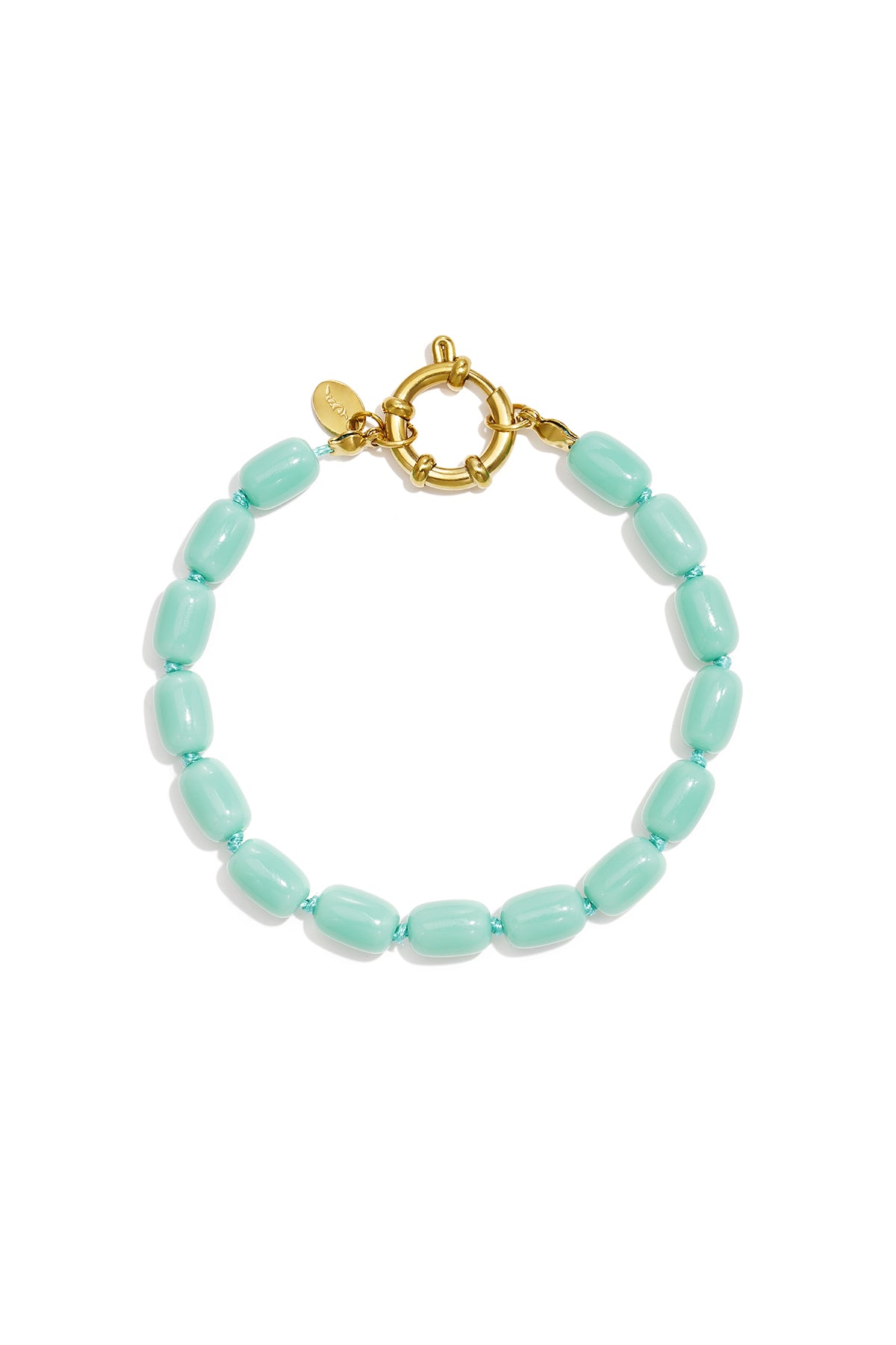 Bracelet en perles pour femme en acier inoxydable, verre de conception unie – plusieurs coloris