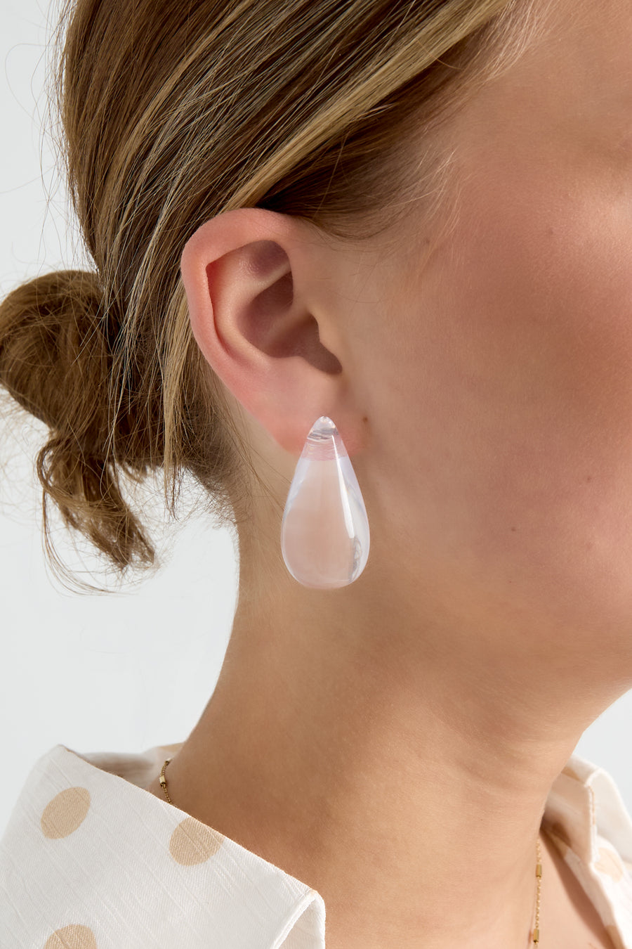 Women's Drop-shaped Resin Stud Earrings – Light Purple