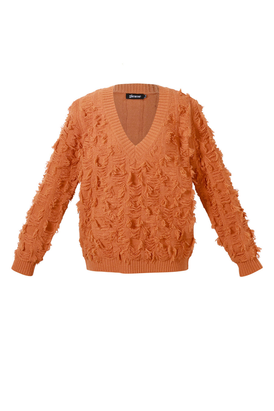 Dames V-sweater van polyester met franjes