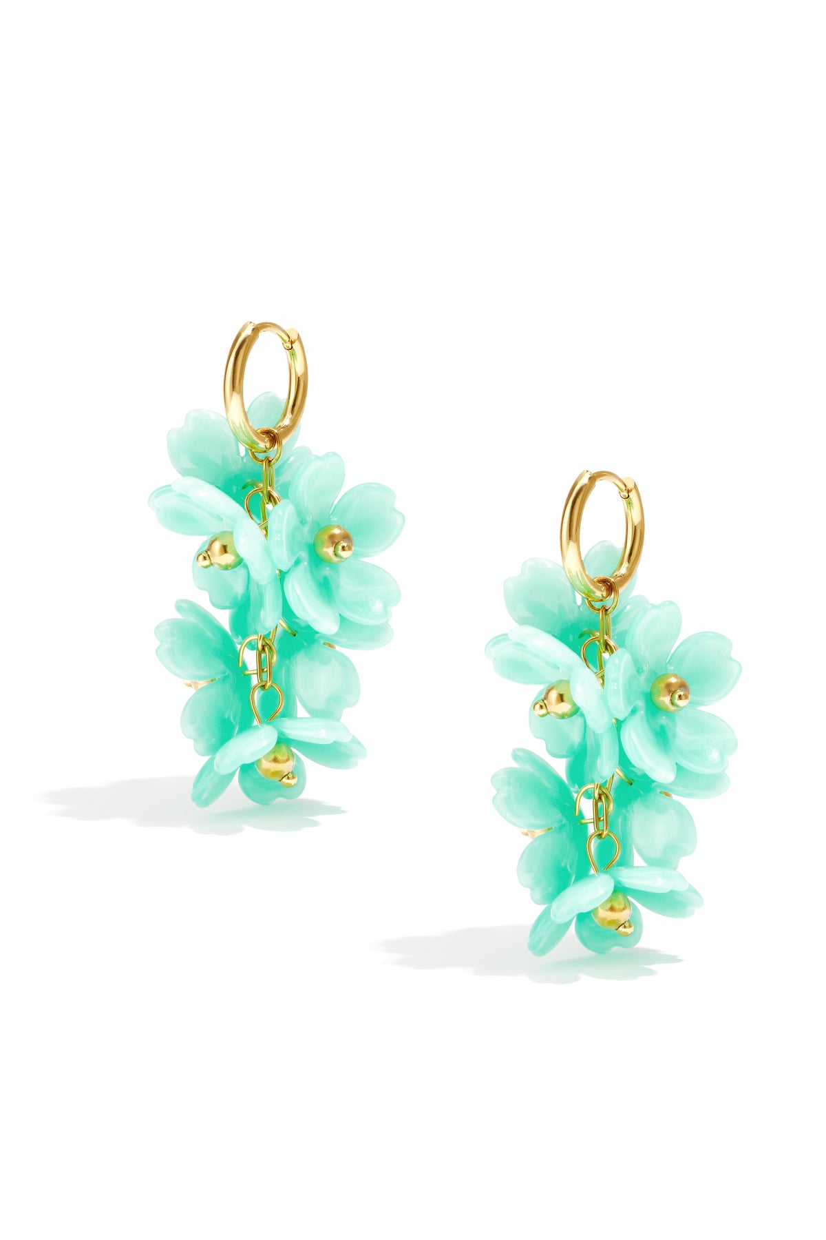 Women's acrylic floral drop earrings – multiple colors