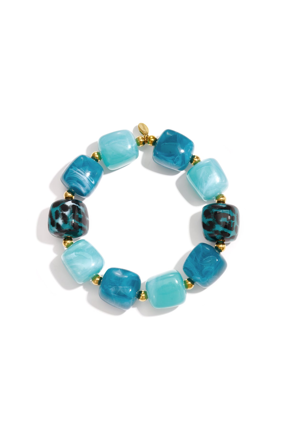 Dames kralenarmband van acryl in blauw