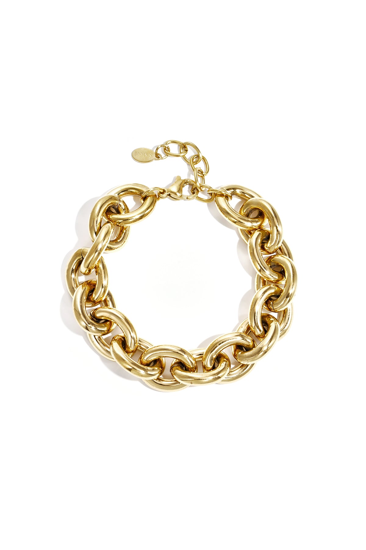 Bracelet à maillons pour femme en acier inoxydable avec détail maillon – couleur or