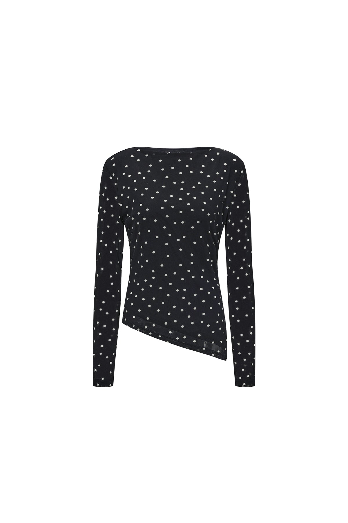 Dames blouse met stippen en lange mouwen