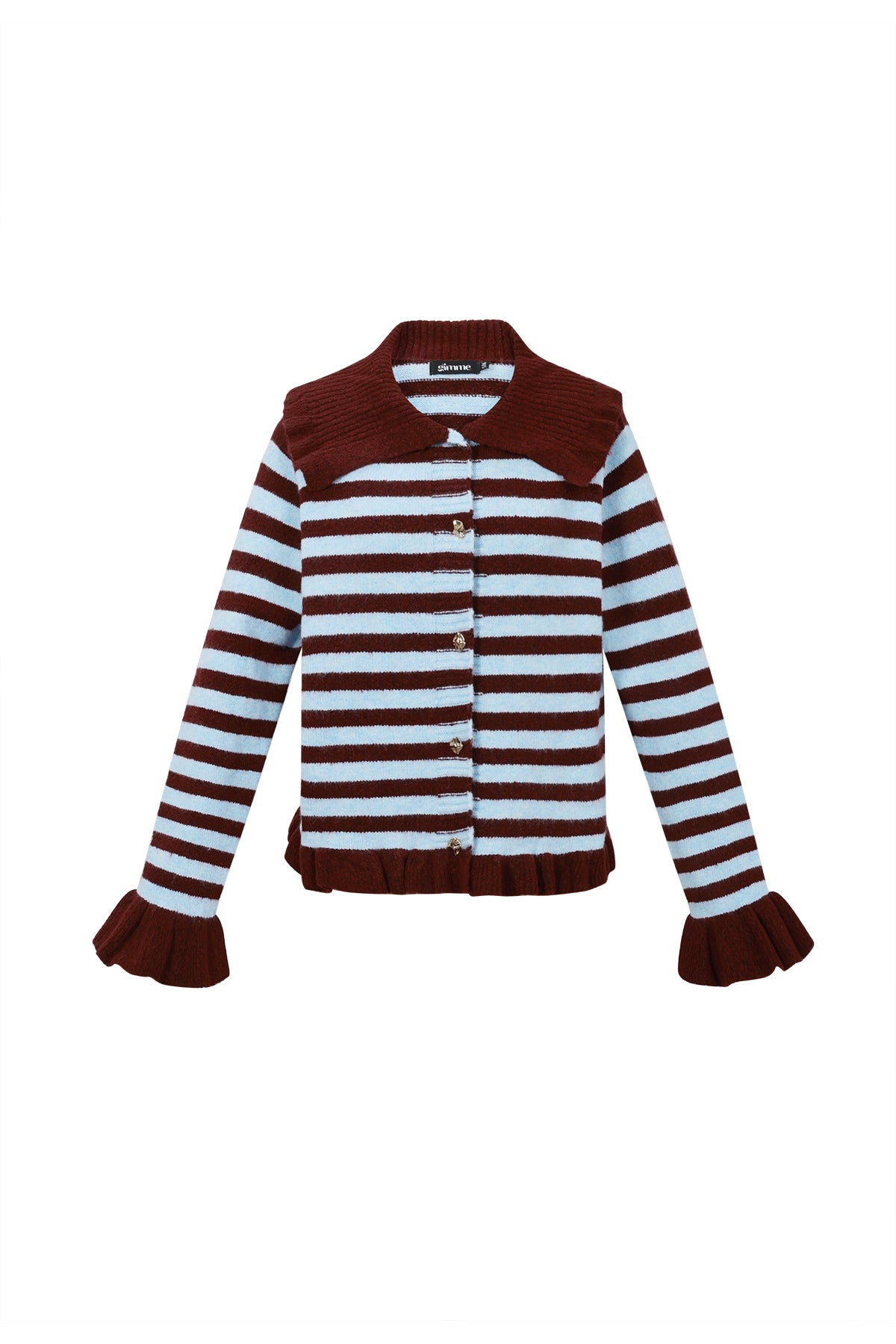 Cardigan en maille à rayures pour femme