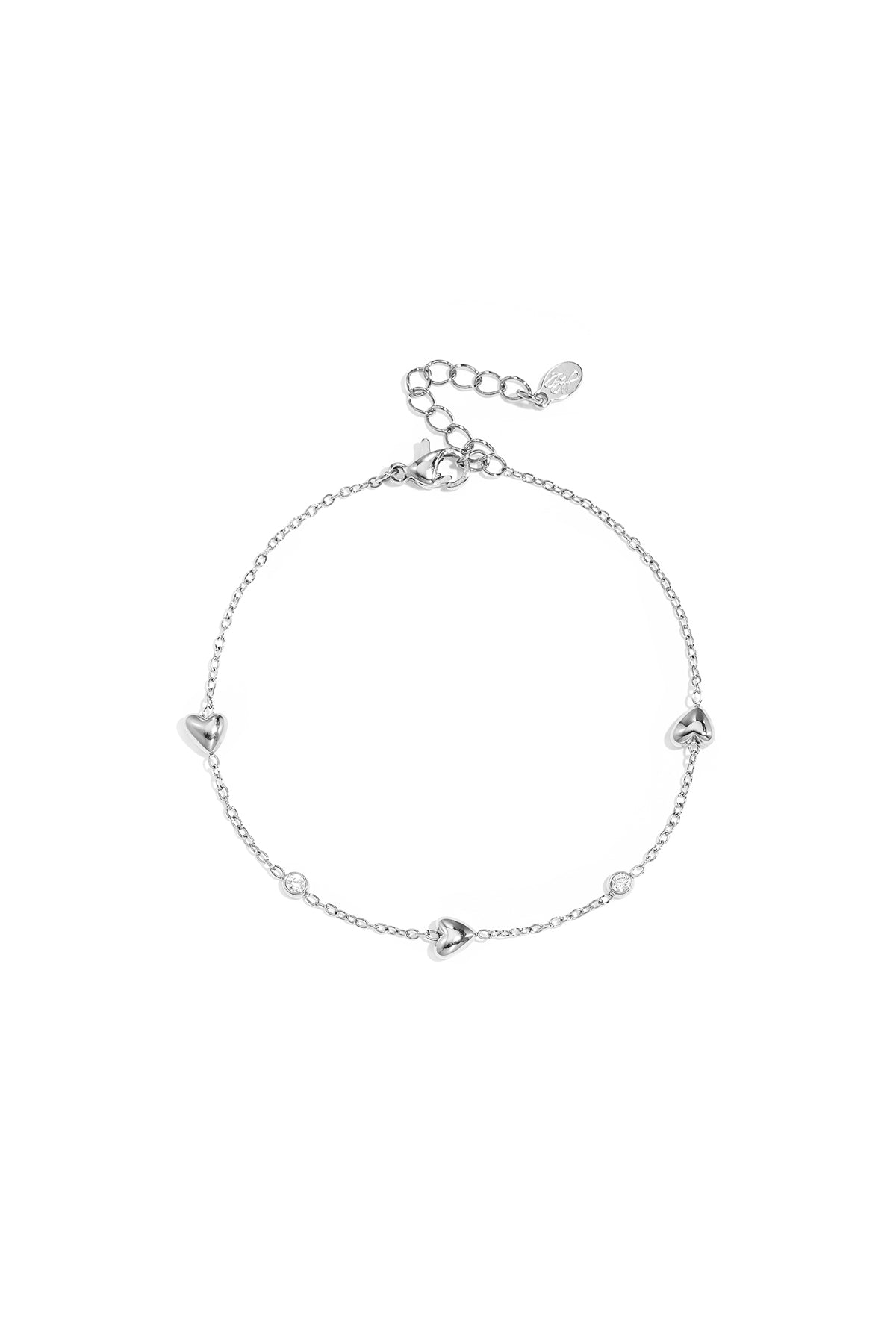 Stainless Steel Charm Bracelet for Women with Heart Shape – Gold and Silver Tone