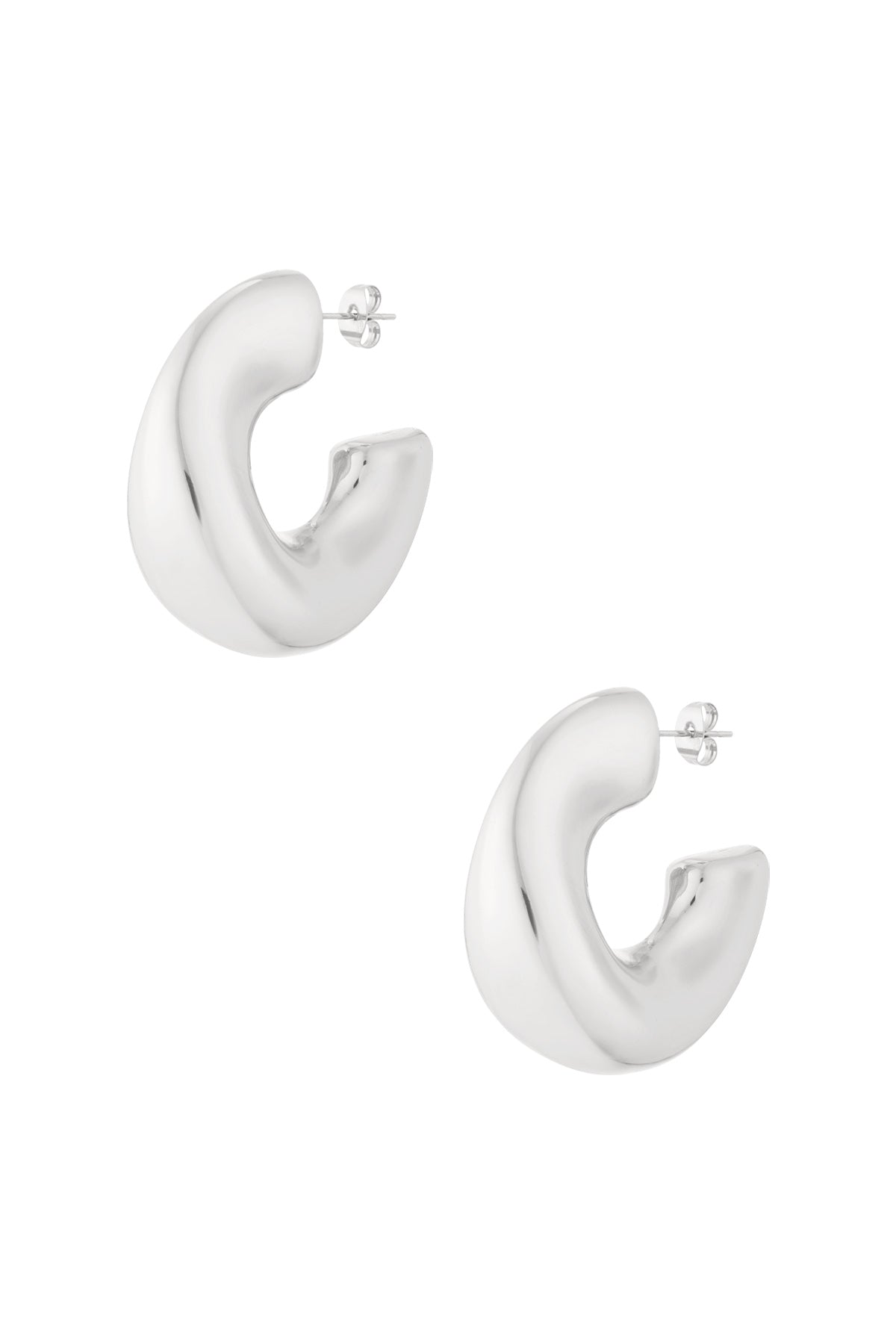 Boucles d'oreilles pour femme en acier inoxydable de forme organique – couleur or