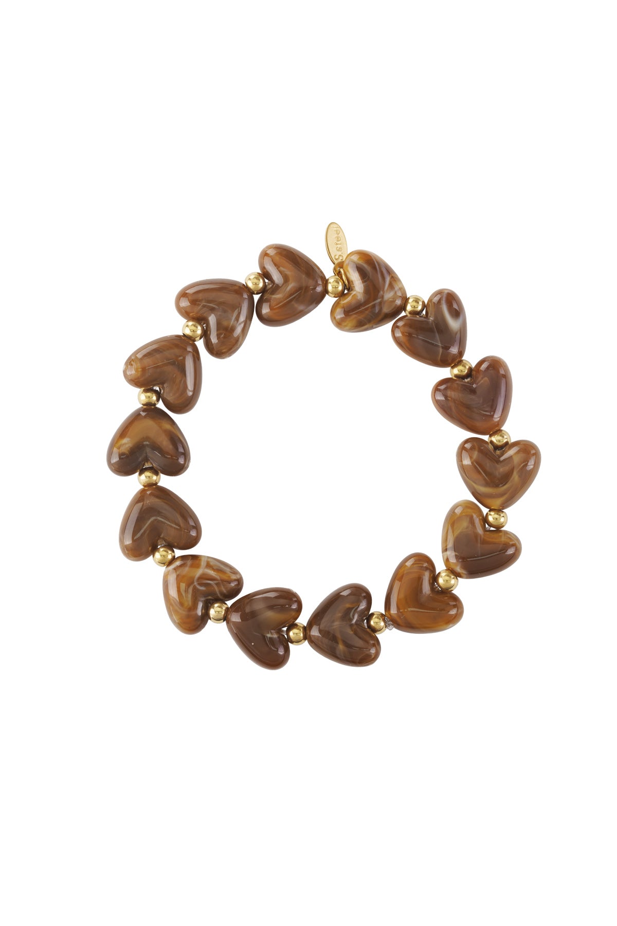 Bracelet en perles acryliques pour femme avec cœur – plusieurs coloris