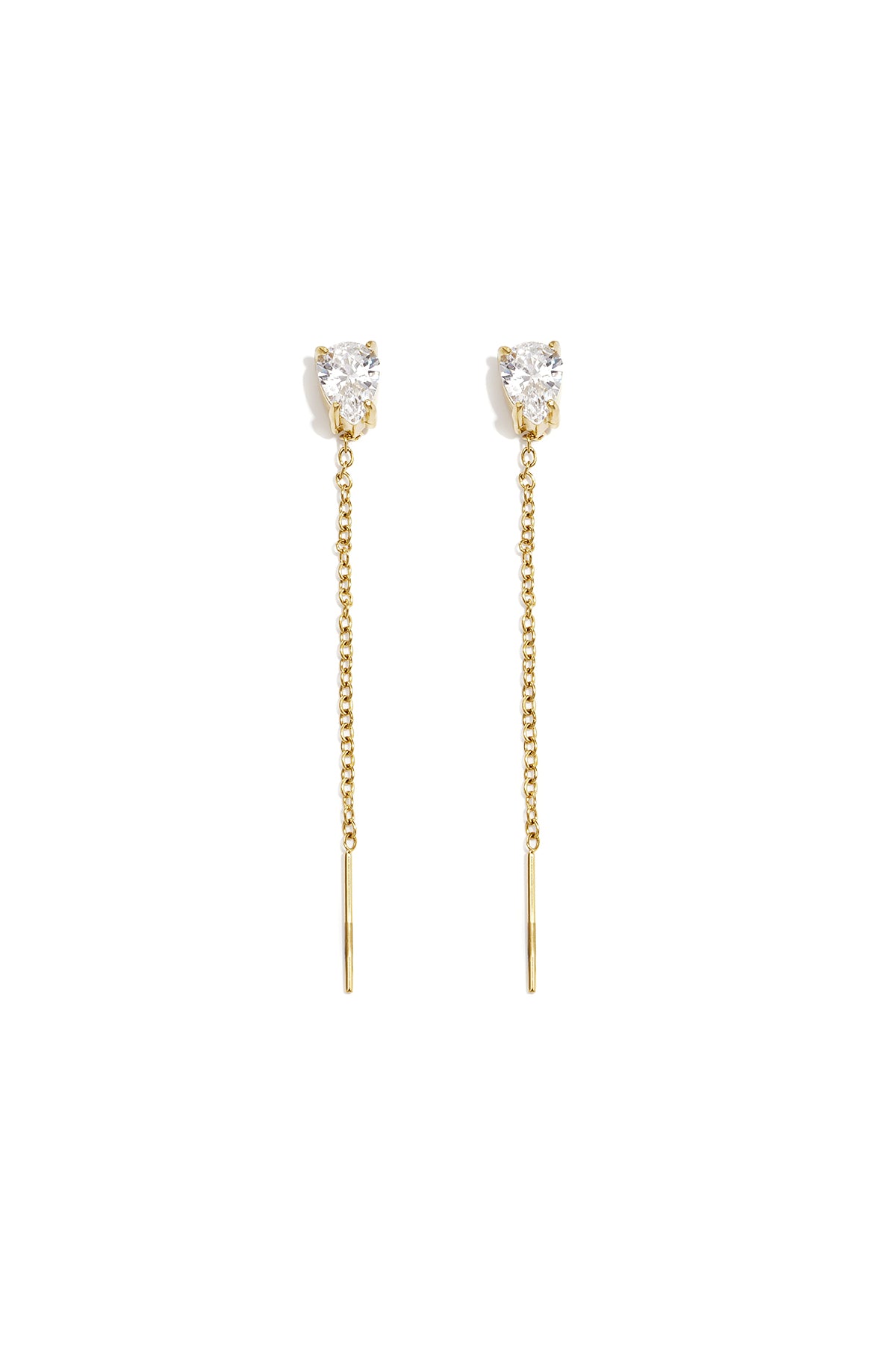 Women's stainless steel dangle earrings with link detail – gold and silver coloured