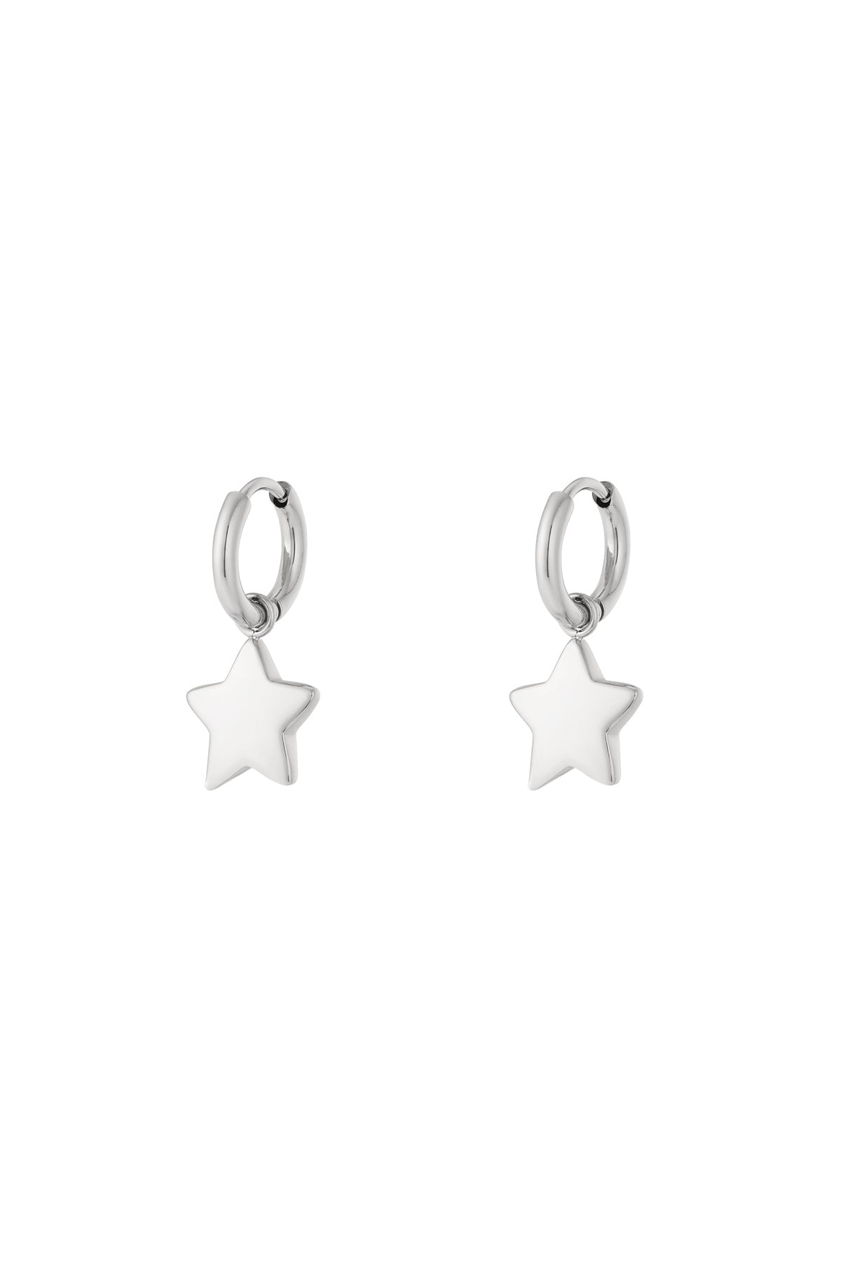 Boucles d'oreilles pendantes en acier inoxydable avec motif étoile pour femme – plaqué or