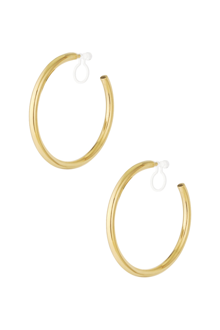 Boucles d'oreilles clips pour femmes en acier inoxydable avec forme organique – couleur or