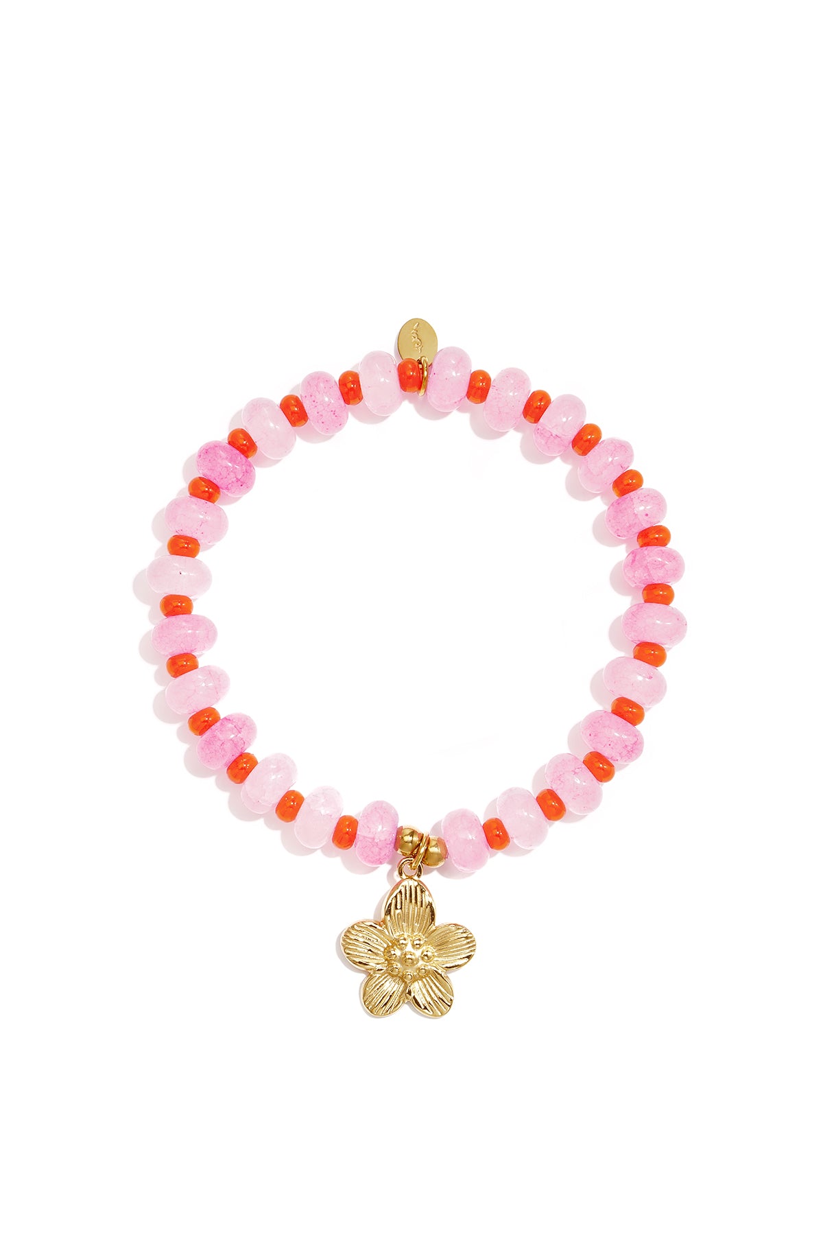 Bracelet de perles pour femmes en acier inoxydable, verre à motif floral et cœur – plusieurs couleurs