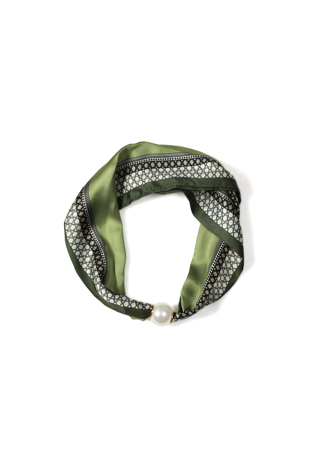 Écharpe d'été pour femme 100 % polyester à motif géométrique – lie de vin et vert