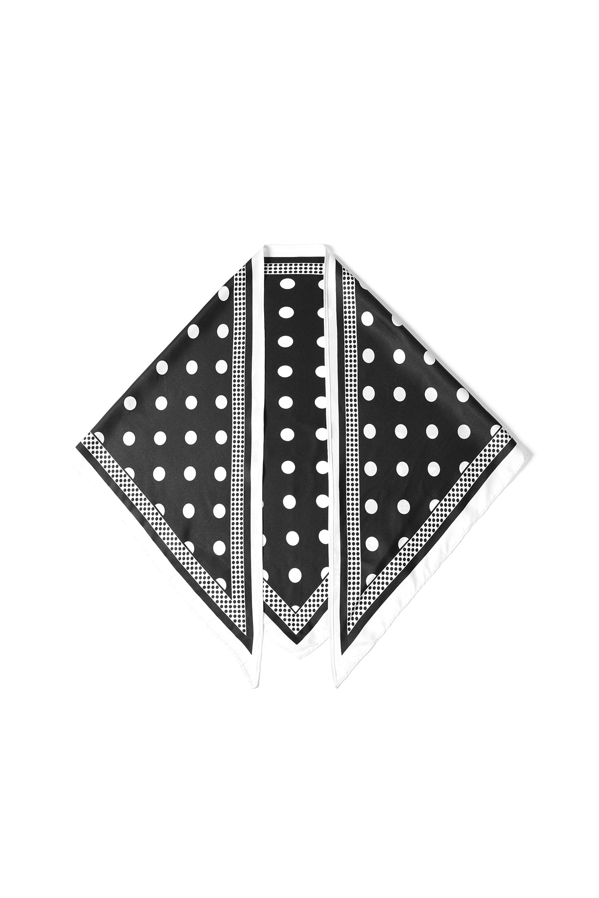 Women's Summer Scarf 100% Polyester with Dots – Black and Beige