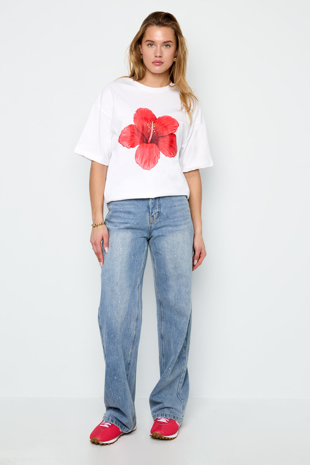 Tropisch bloemen T-shirt voor dames – productfoto 4