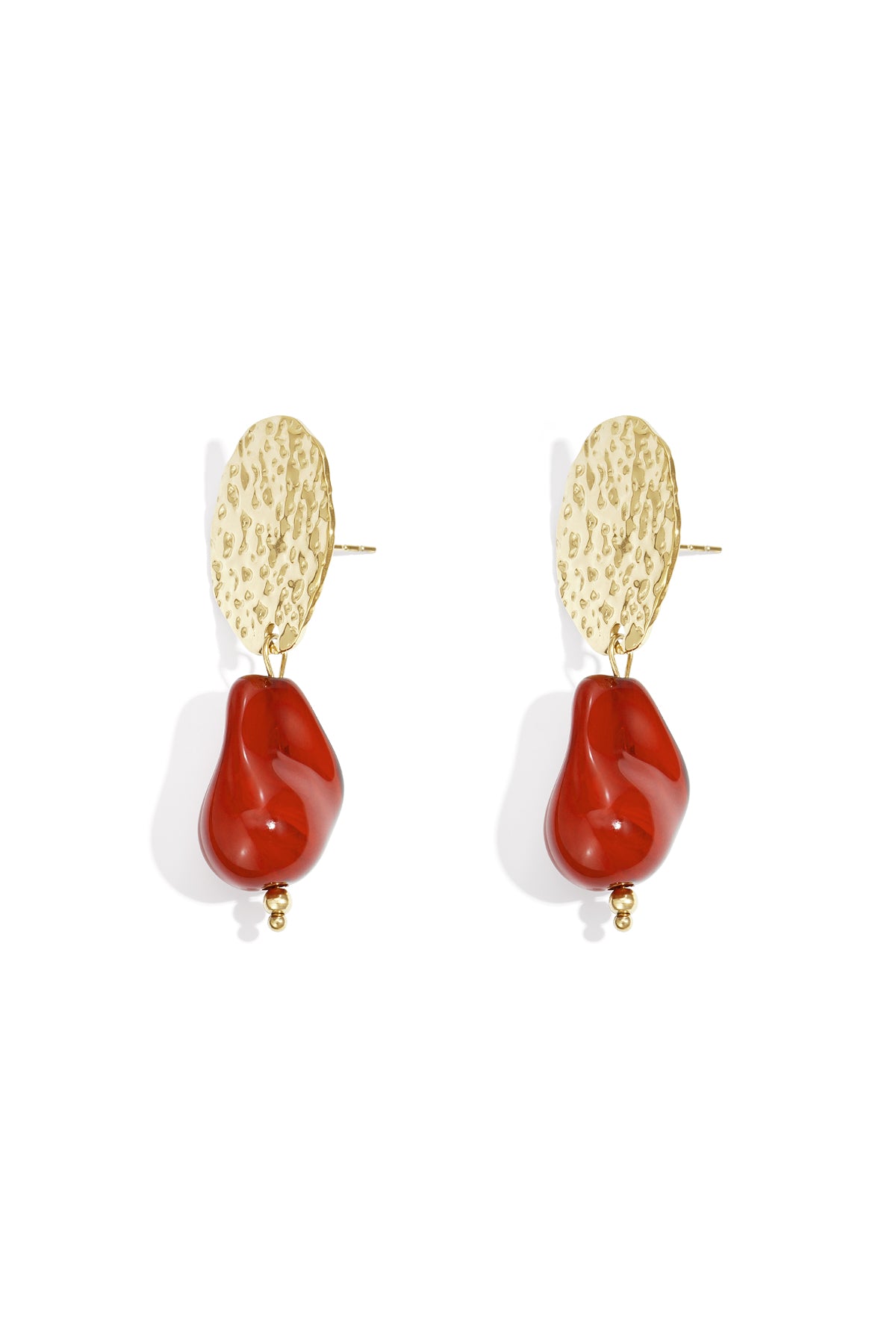 Boucles d'oreilles pendantes organiques en acier inoxydable marron foncé pour femmes