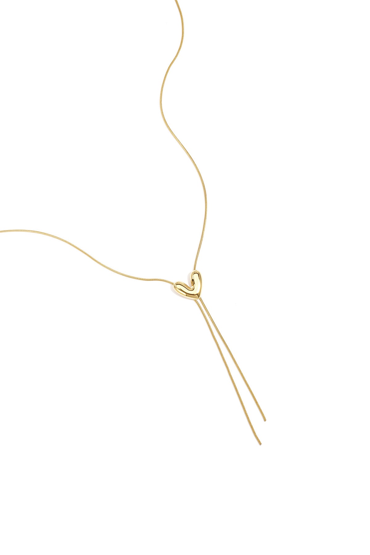 Women's necklace with heart-shaped stainless steel pendant – gold-colored and silver-colored