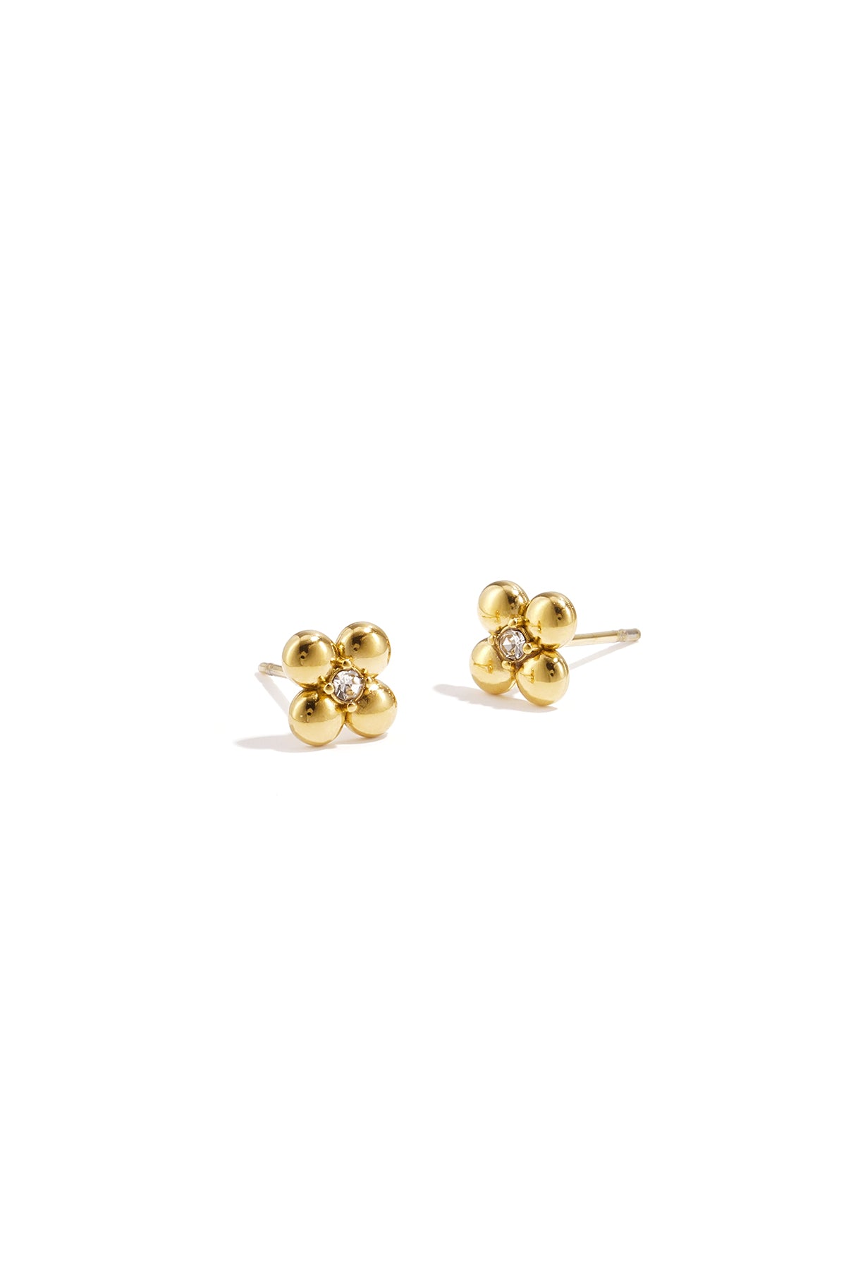 Women's Stainless Steel Flower Stud Earrings – Gold and Silver Tone