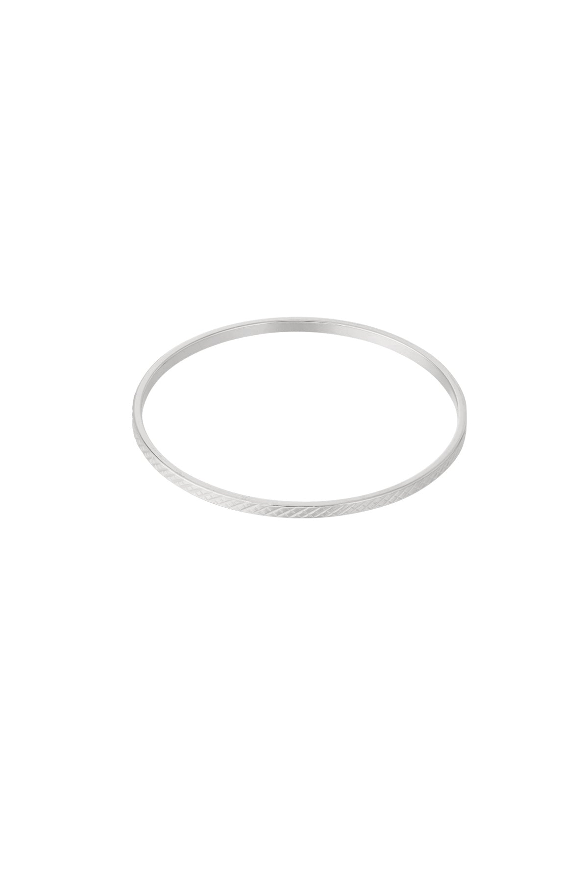 Bracelet jonc en acier inoxydable pour femmes avec forme organique - couleur or et couleur argent