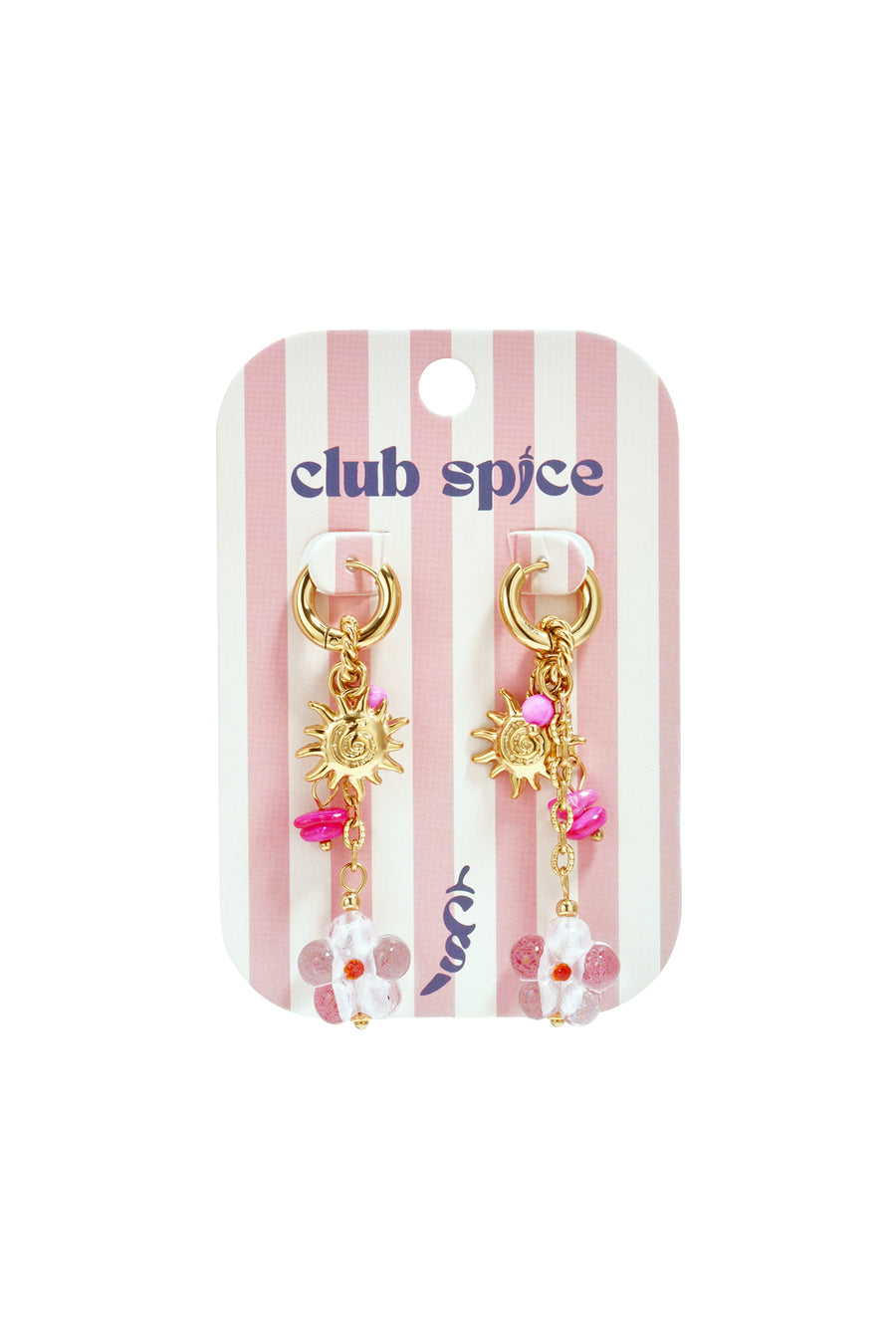 Boucles d'oreilles pendantes perlées en acier inoxydable pour femmes avec motif floral – rose