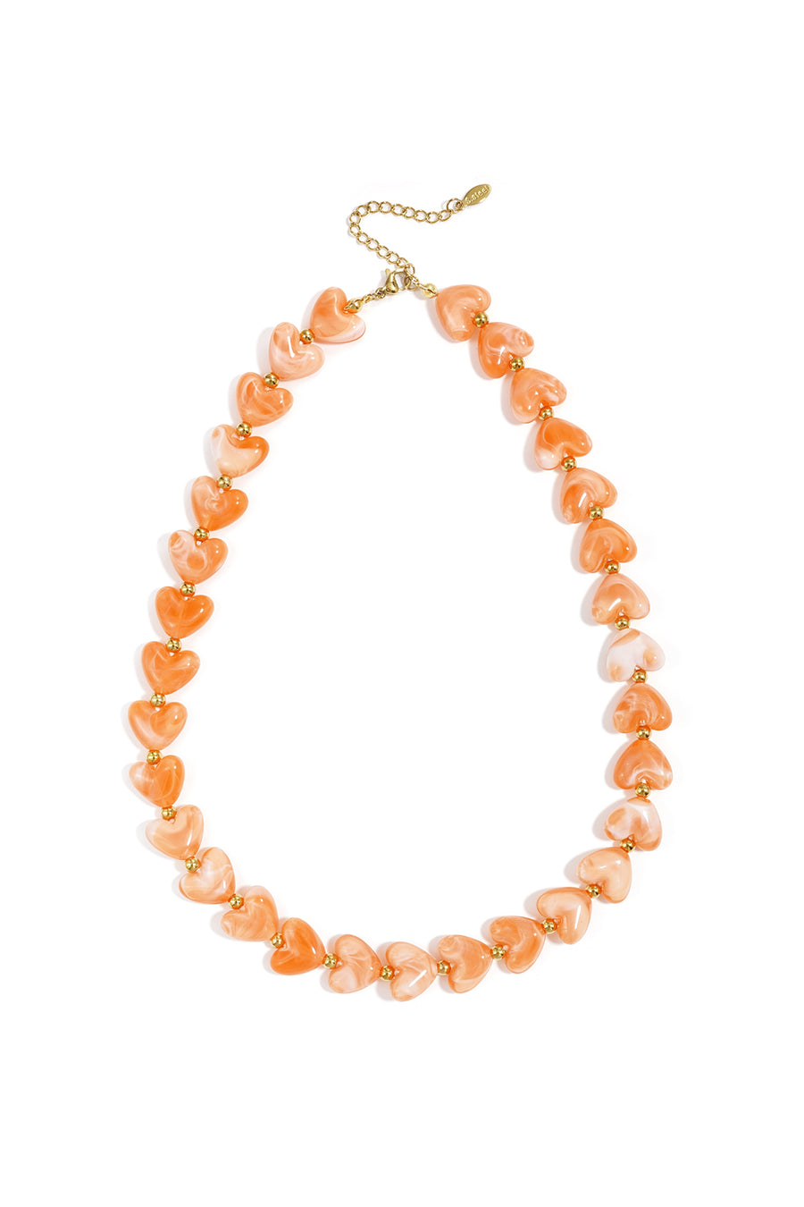 Collier de perles en acrylique en forme de cœur pour femme - plusieurs couleurs
