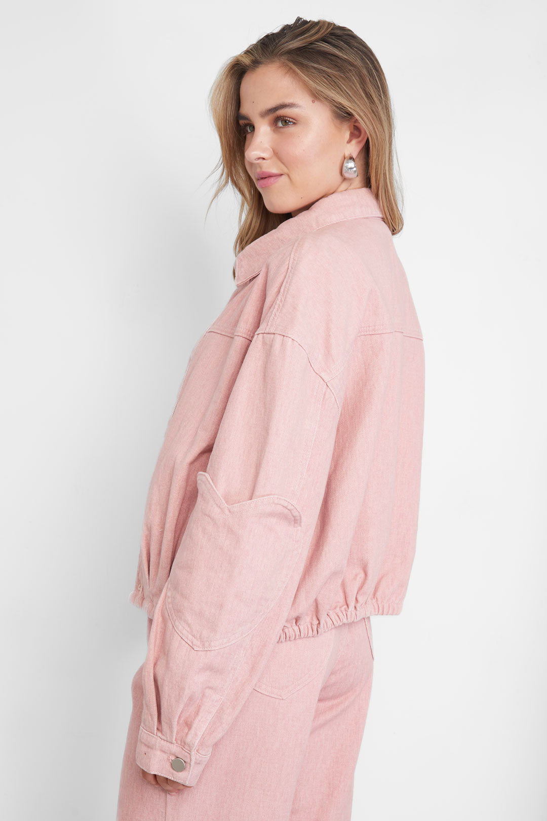 Dames Heartless denimjack van katoen met hartjes – productfoto 8
