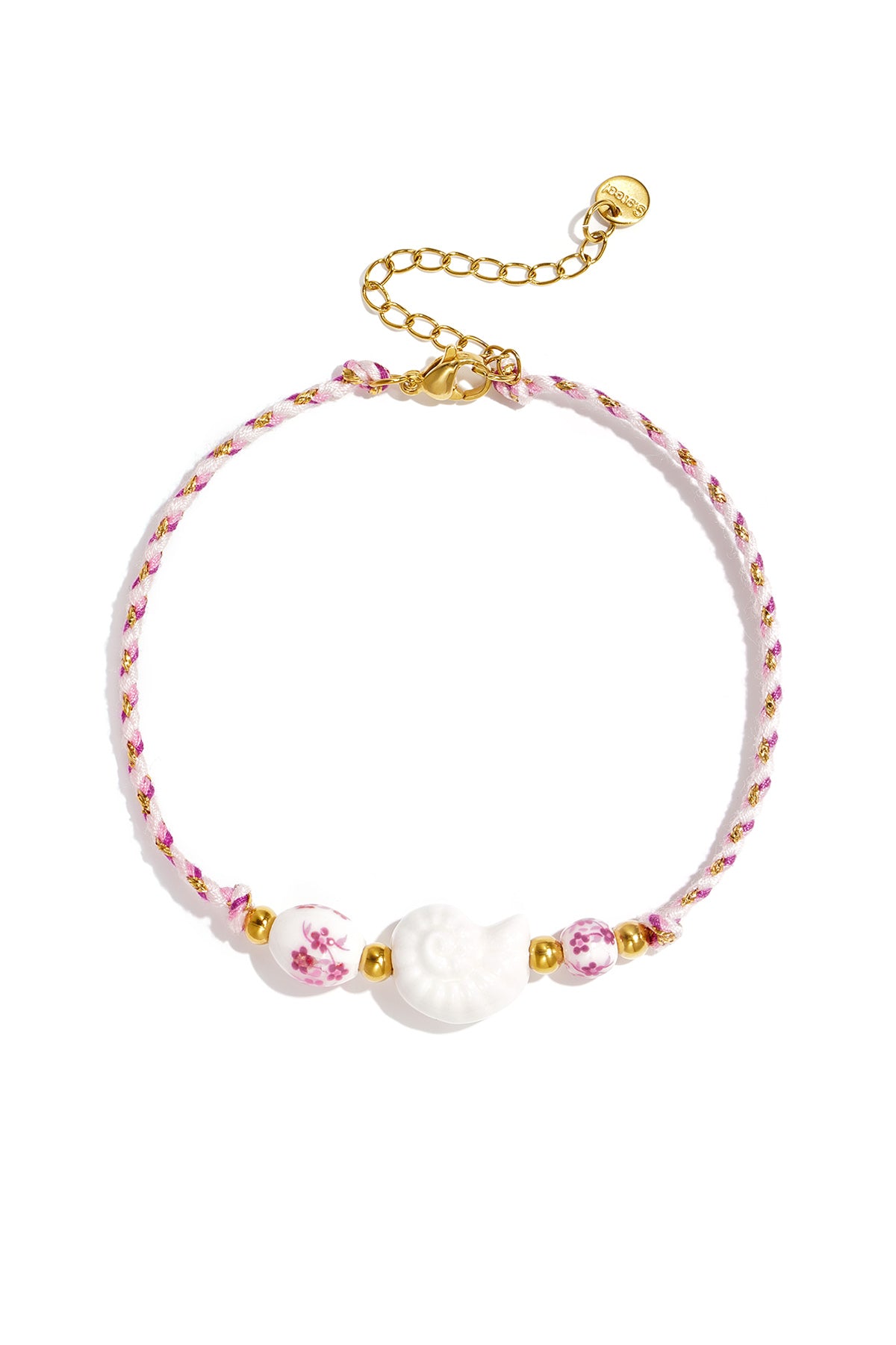 Enkelbandjes van touw met schelpmotief, geschikt voor vakantie, strand of romantische momenten. Damessieraden.